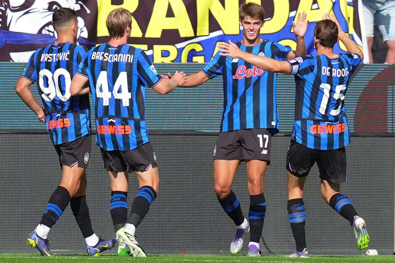 Atalanta esulta per il gol