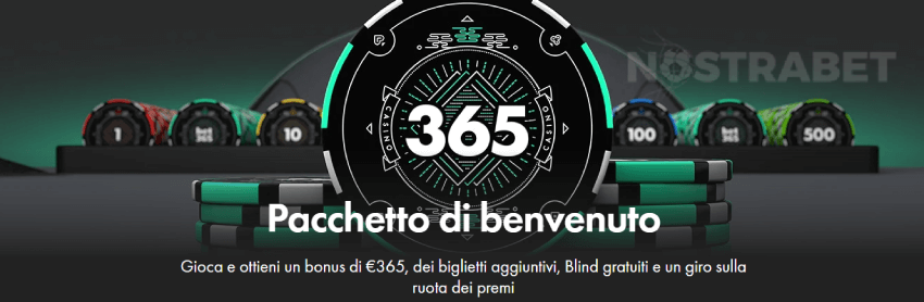 bonus di benvenuto del poker bet365