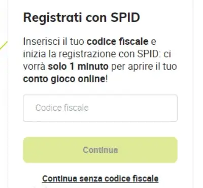 sisal inserisci il codice bonus
