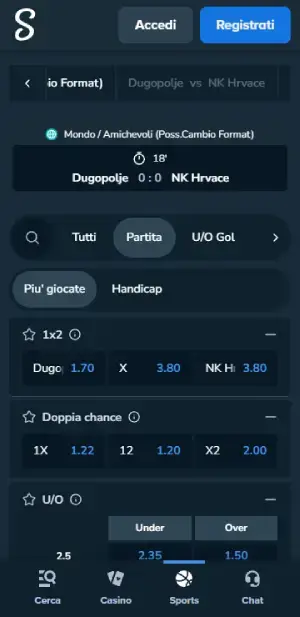 Stake sport in diretta