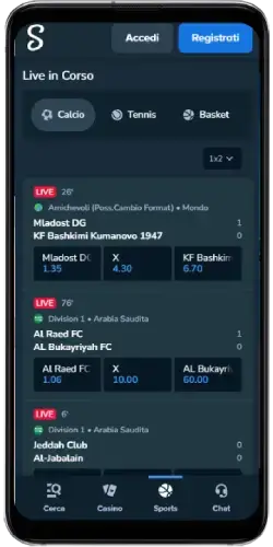 Versione mobile di Stake