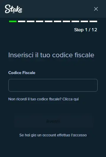 Registrazione Stake