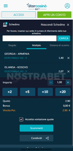 starcasino piazza una scommessa